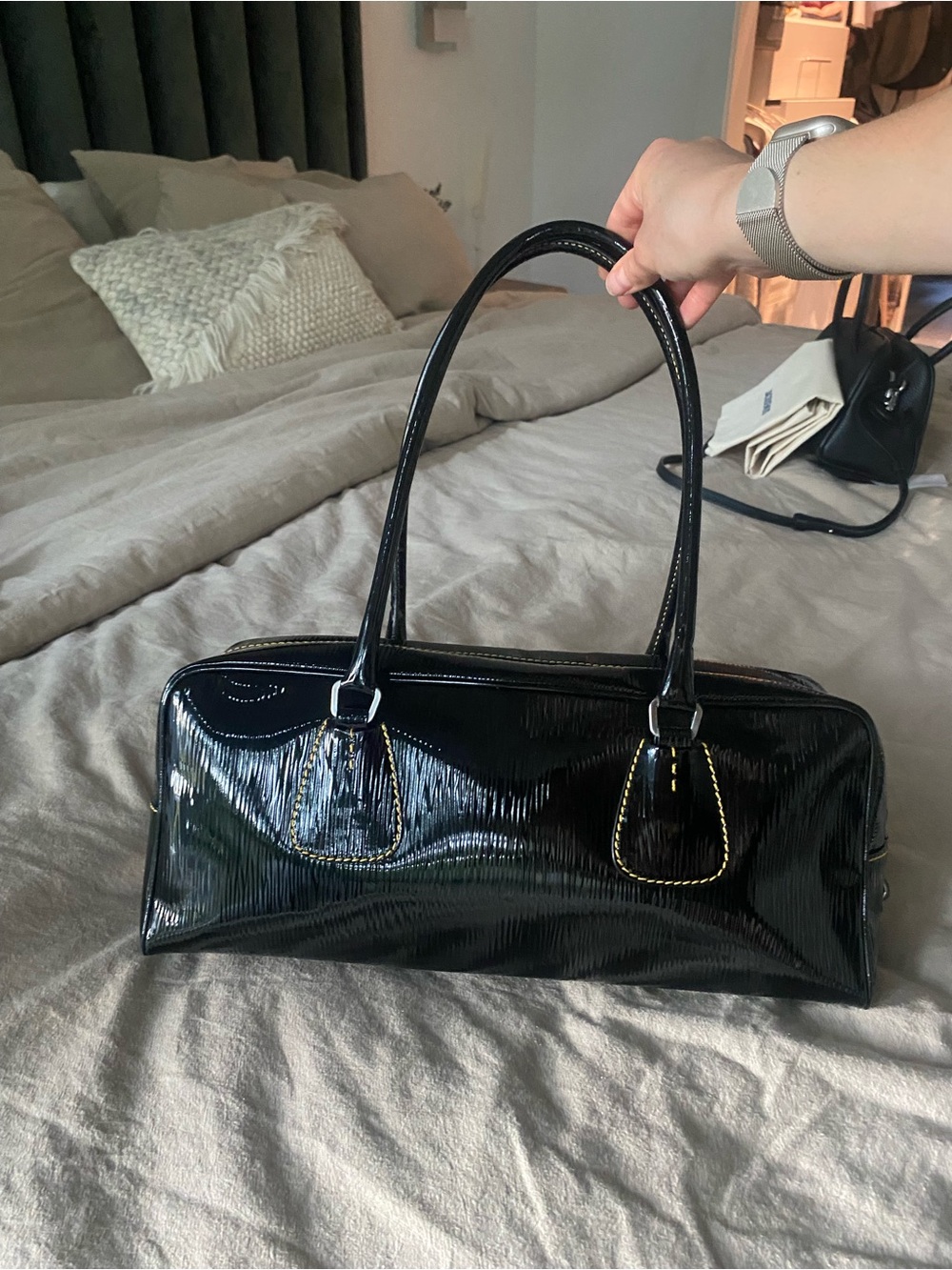 Rare PRADA patent leather shoulder bag